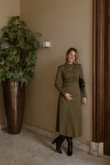 Britt dress detail olive