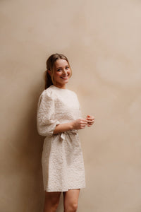 Britt jacquard dress beige - Bij Keesje - Bij Keesje The Label - Jurk