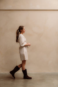 Britt jacquard dress beige - Bij Keesje - Bij Keesje The Label - Jurk
