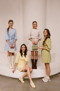 Britt jacquard dress beige - Bij Keesje - Bij Keesje The Label - Jurk