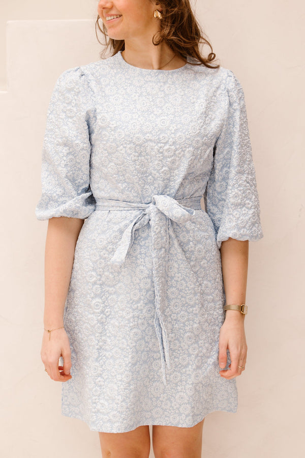Britt jacquard dress blue - Bij Keesje - Bij Keesje The Label - Jurk