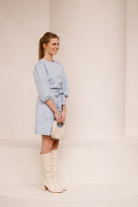 Britt jacquard dress blue - Bij Keesje - Bij Keesje The Label - Jurk