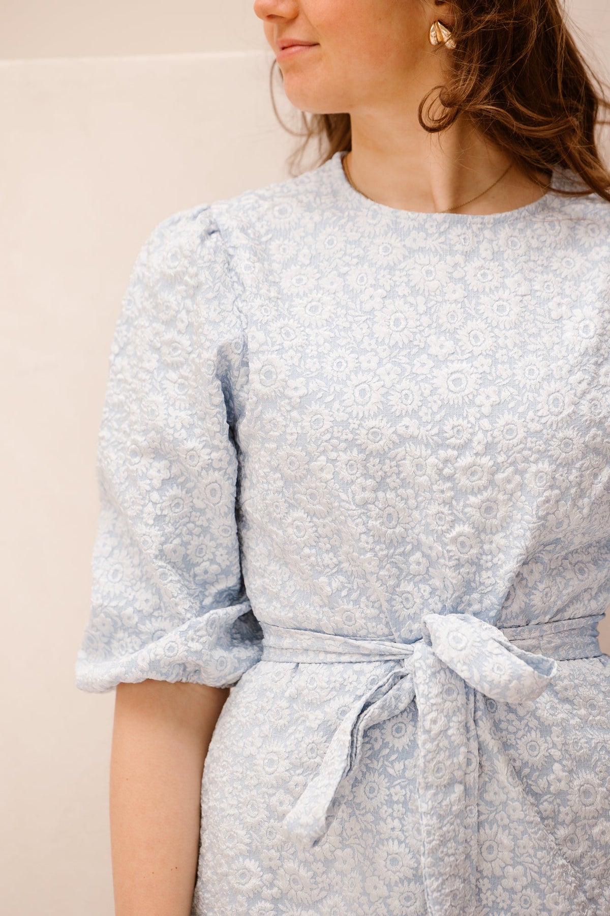 Britt jacquard dress blue - Bij Keesje - Bij Keesje The Label - Jurk