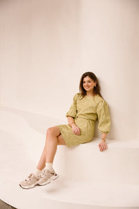 Britt jacquard dress olive - Bij Keesje - Bij Keesje The Label - Jurk