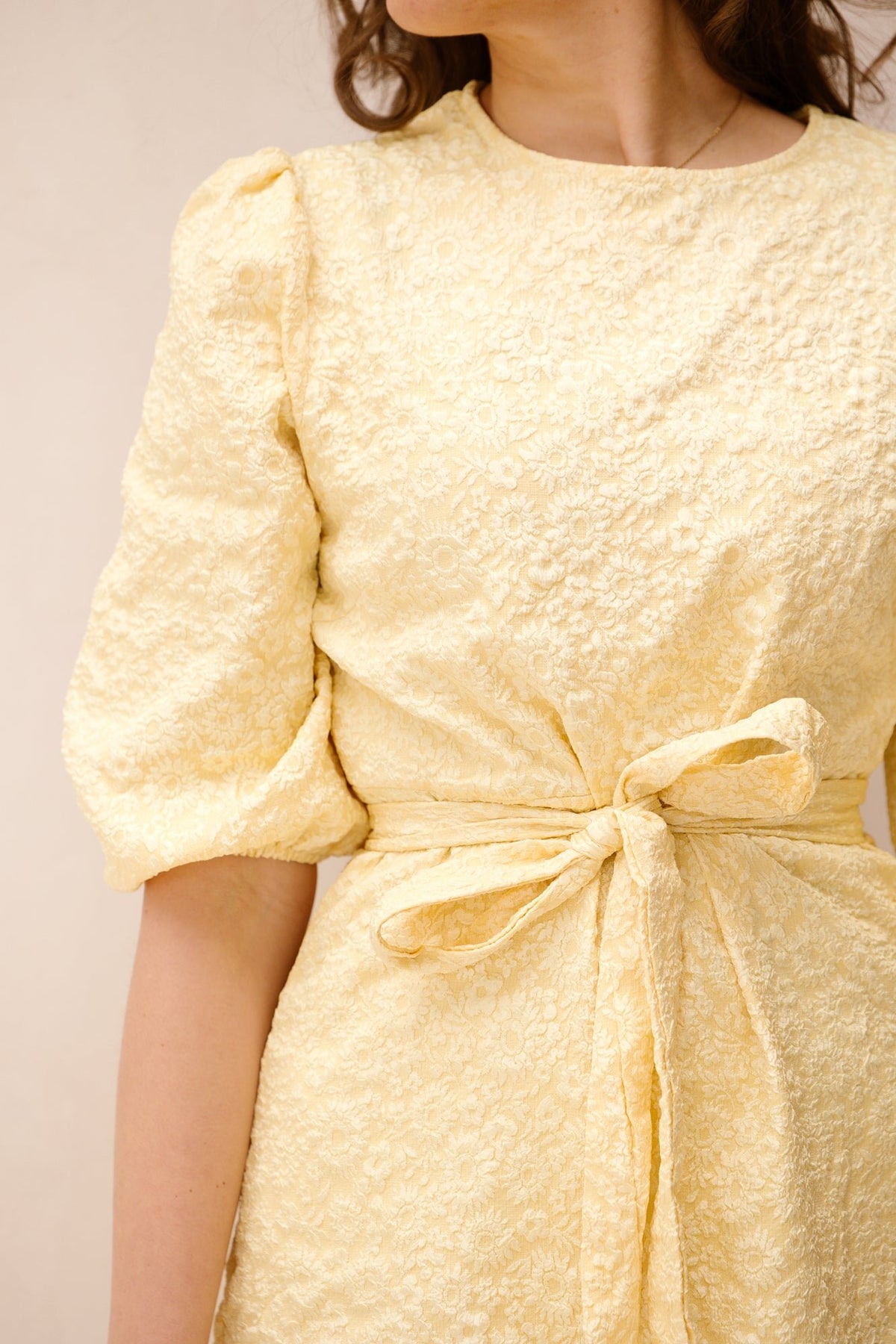 Britt jacquard dress yellow - Bij Keesje - Bij Keesje The Label - Jurk
