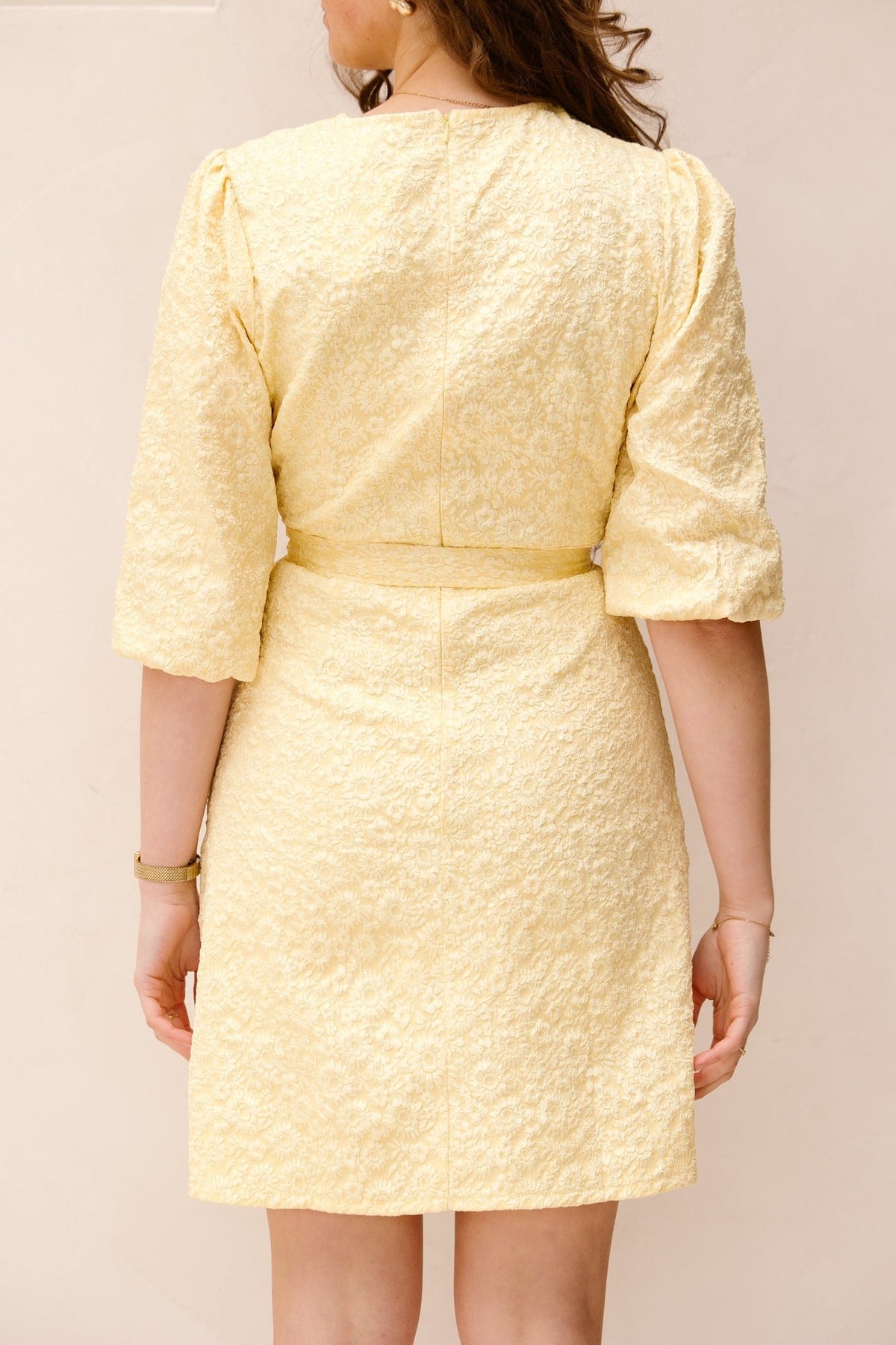 Britt jacquard dress yellow - Bij Keesje - Bij Keesje The Label - Jurk