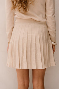 Britt plooi rok beige - Bij Keesje - Bij Keesje - rok