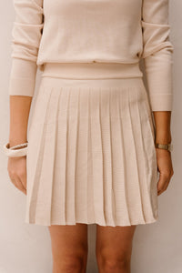 Britt plooi rok beige - Bij Keesje - Bij Keesje - rok