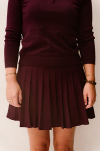 Britt plooi rok bordeaux - Bij Keesje - Bij Keesje - rok
