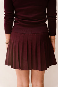 Britt plooi rok bordeaux - Bij Keesje - Bij Keesje - rok