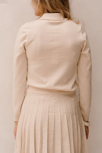 Britt polo top beige - Bij Keesje - Bij Keesje - Top