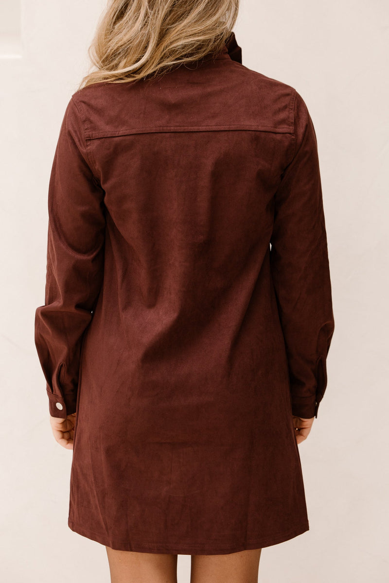 Britt suede jurkje bordeaux - Bij Keesje - Bij Keesje