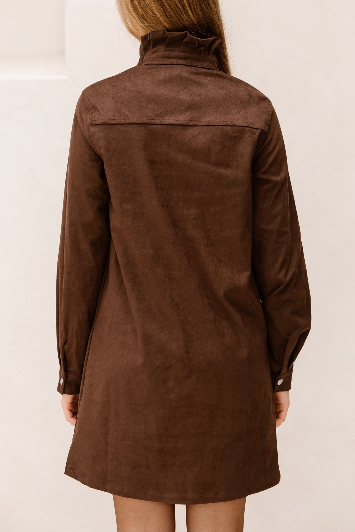 Britt suede jurkje bruin - Bij Keesje - Bij Keesje