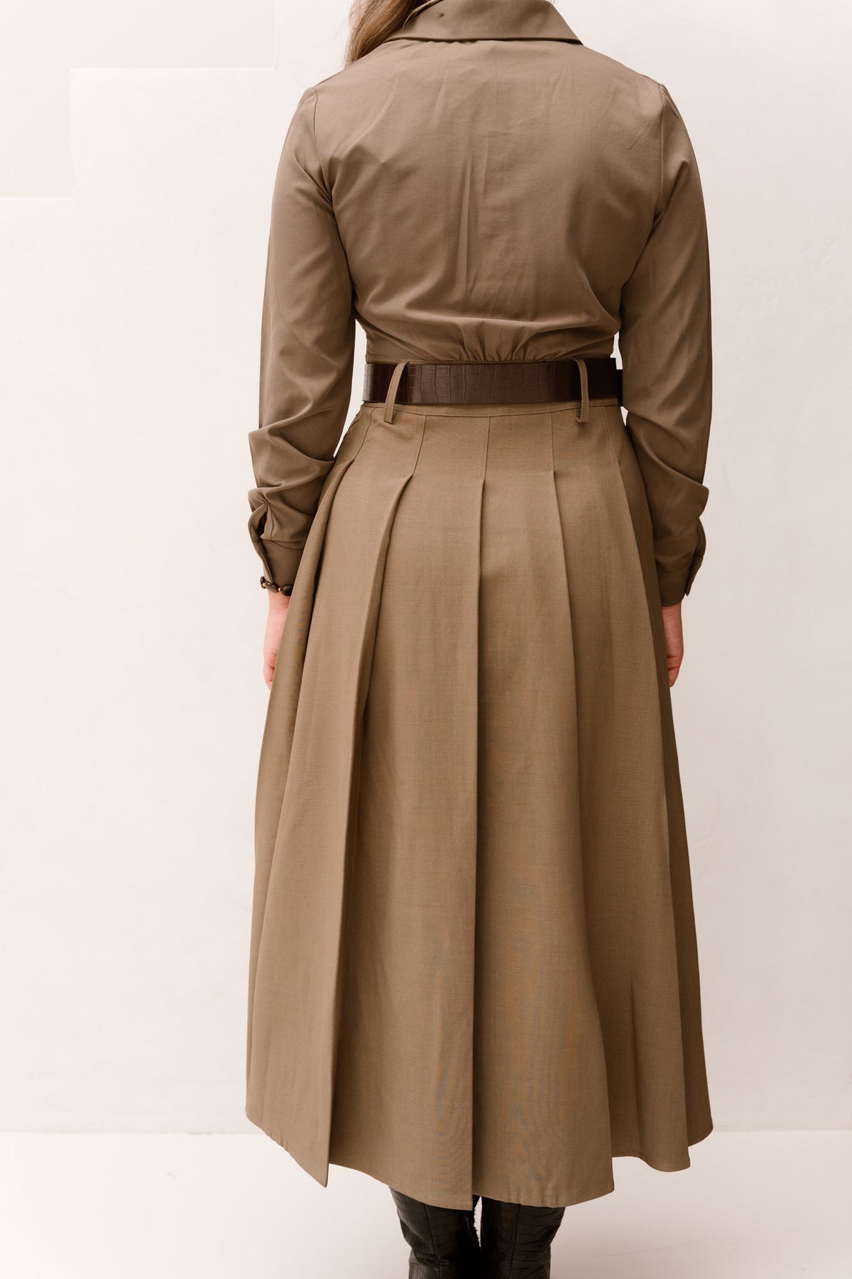 Brittni Western Dress Khaki - Bij Keesje - Bij Keesje - Jurk