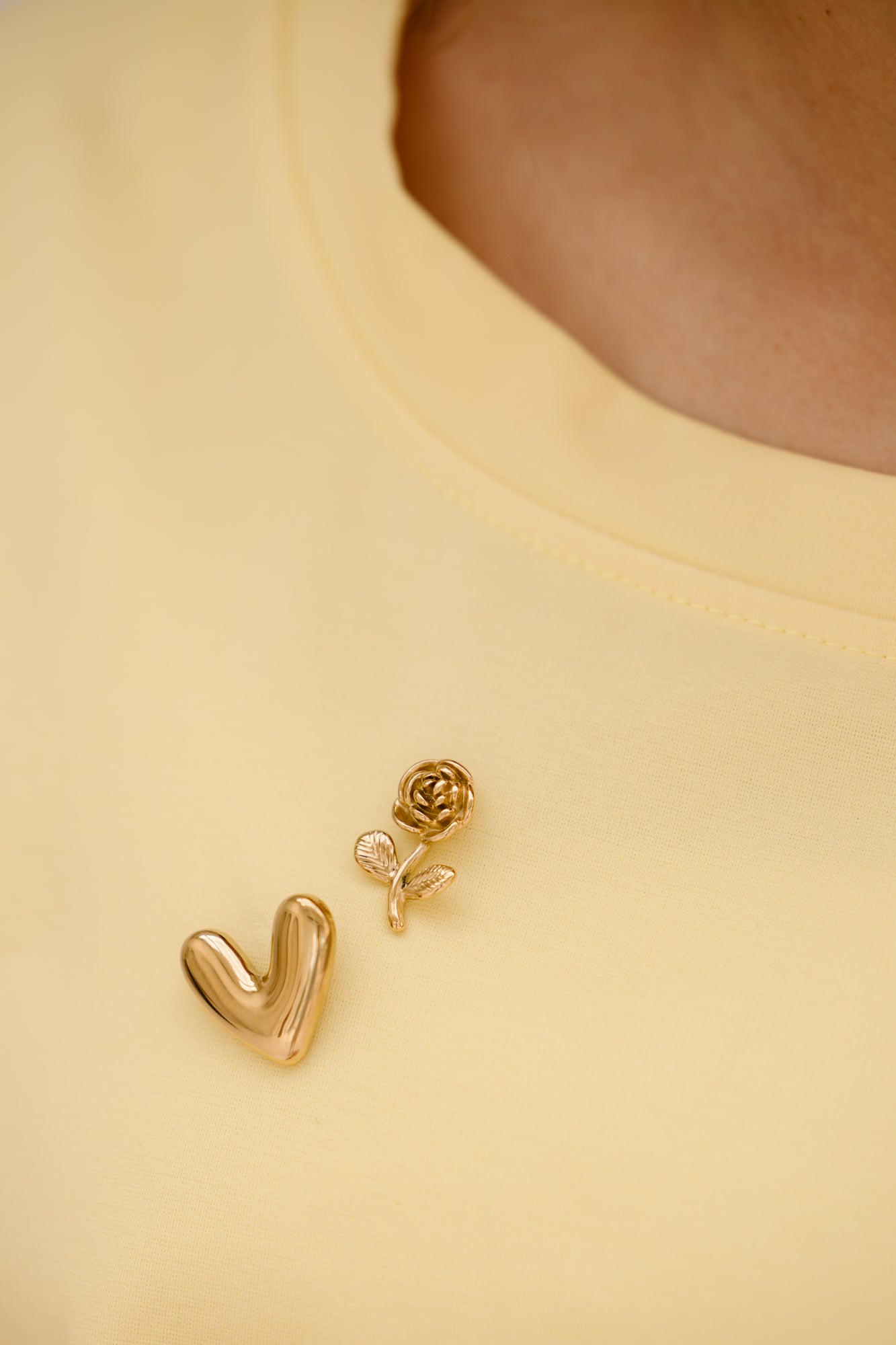 Broche roos goud - Bij Keesje - Bij Keesje