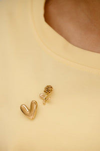 Broche roos goud - Bij Keesje - Bij Keesje