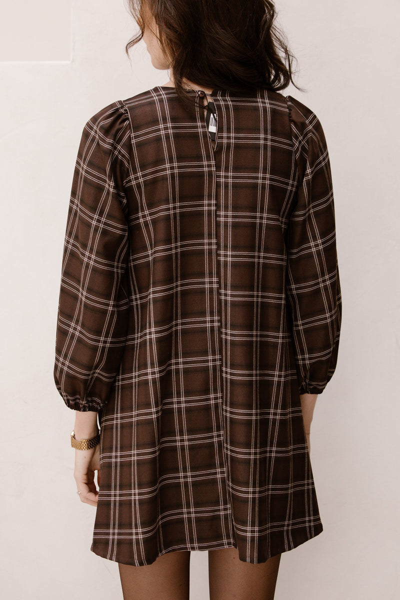 Brown big check dress - Bij Keesje - Bij Keesje