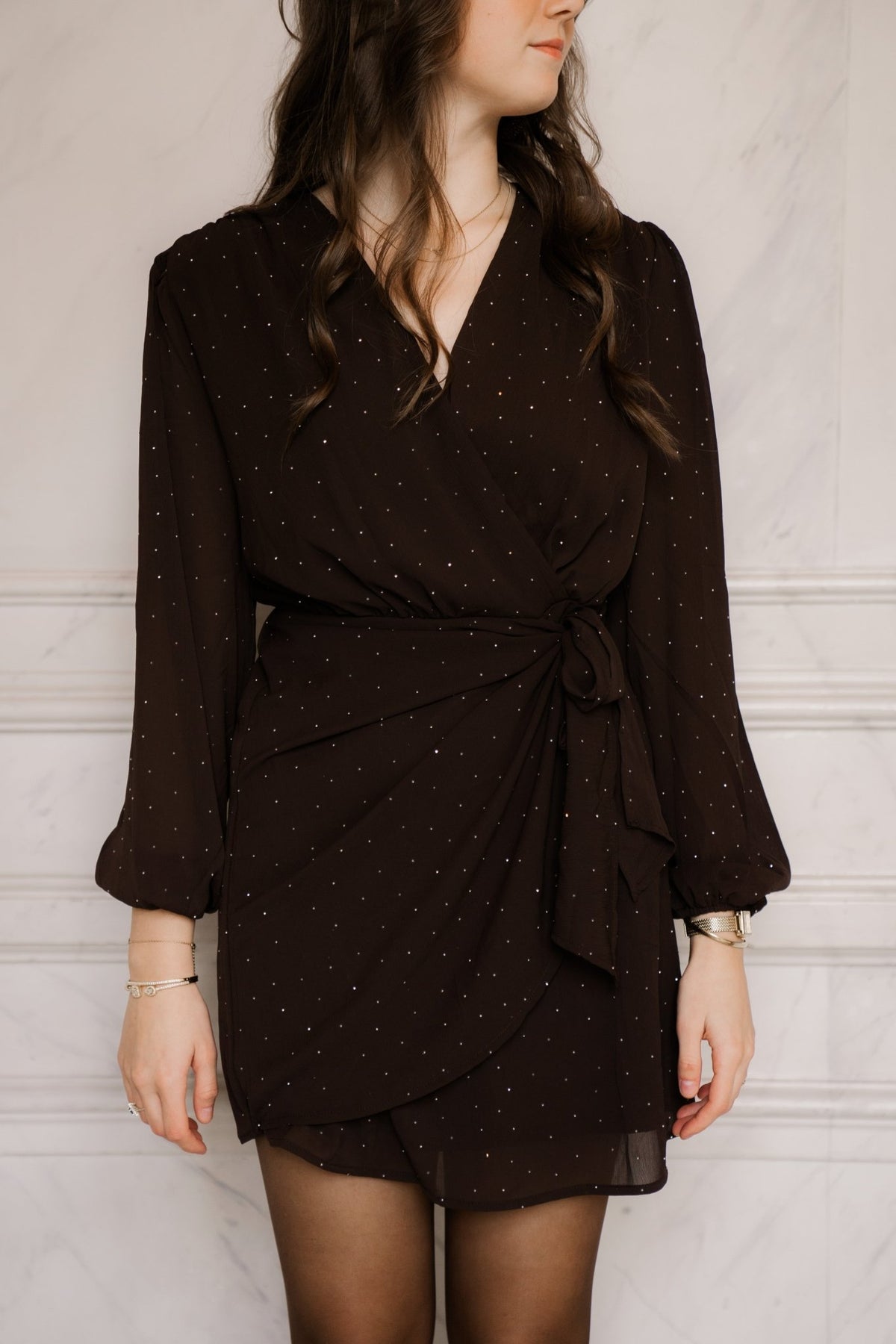 Brown studs dress - Bij Keesje - Bij Keesje