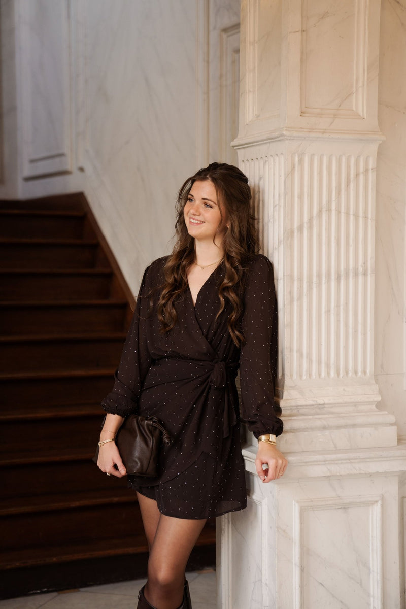 Brown studs dress - Bij Keesje - Bij Keesje