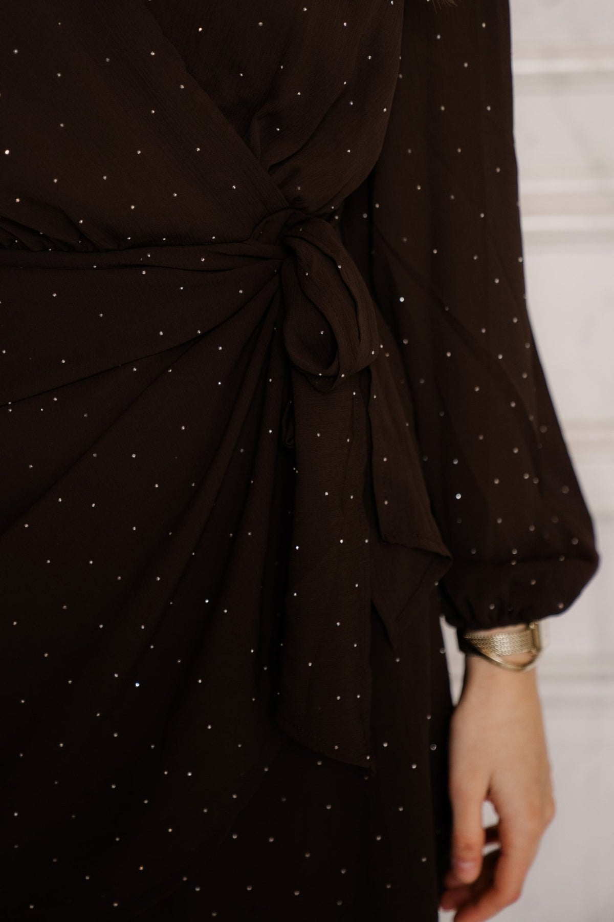 Brown studs dress - Bij Keesje - Bij Keesje