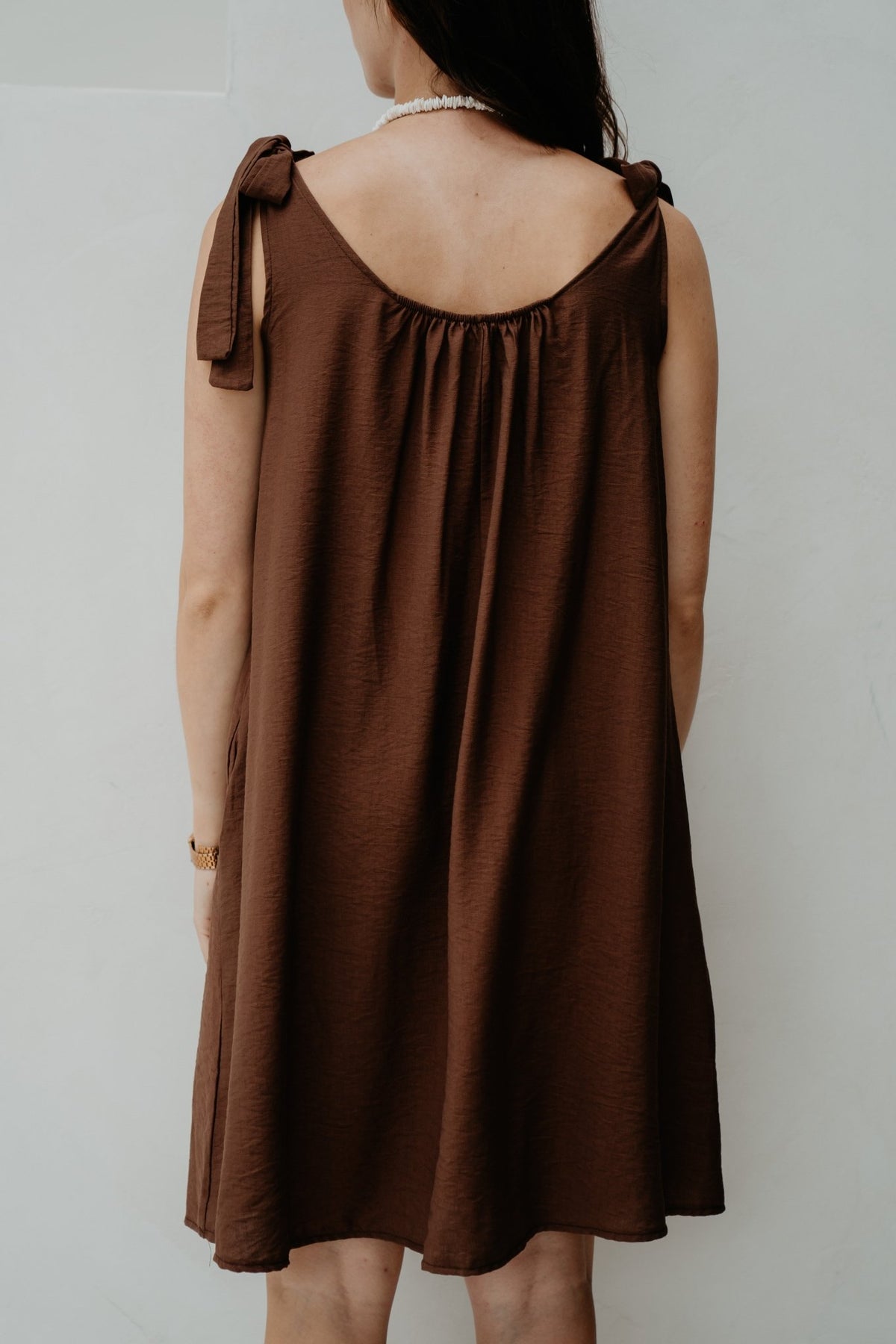 Brown tie dress - Bij Keesje - Bij Keesje - jurk