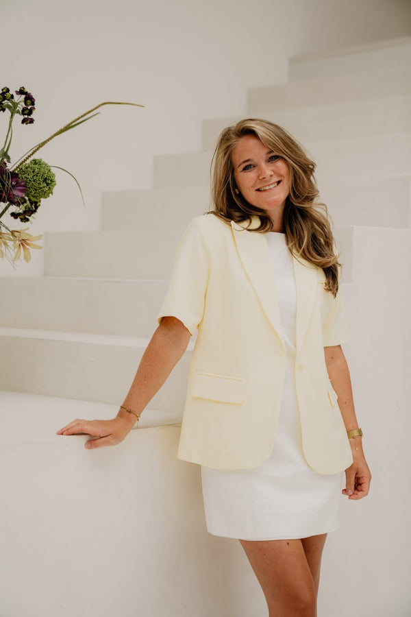 Bruna Ramie Dress Off White - Bij Keesje - Neo Noir - jurk