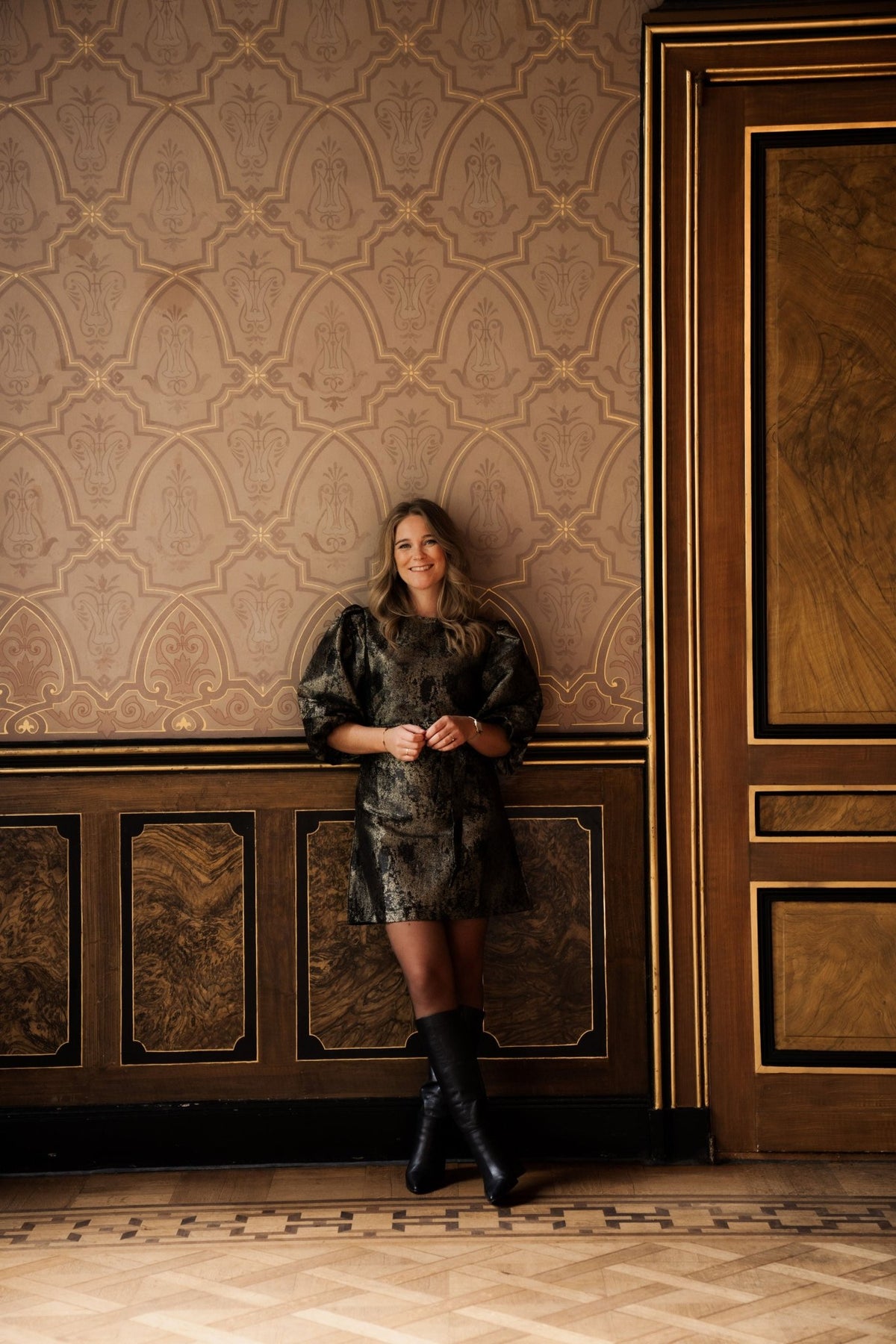 Buna dress black/gold - Bij Keesje - Bij Keesje