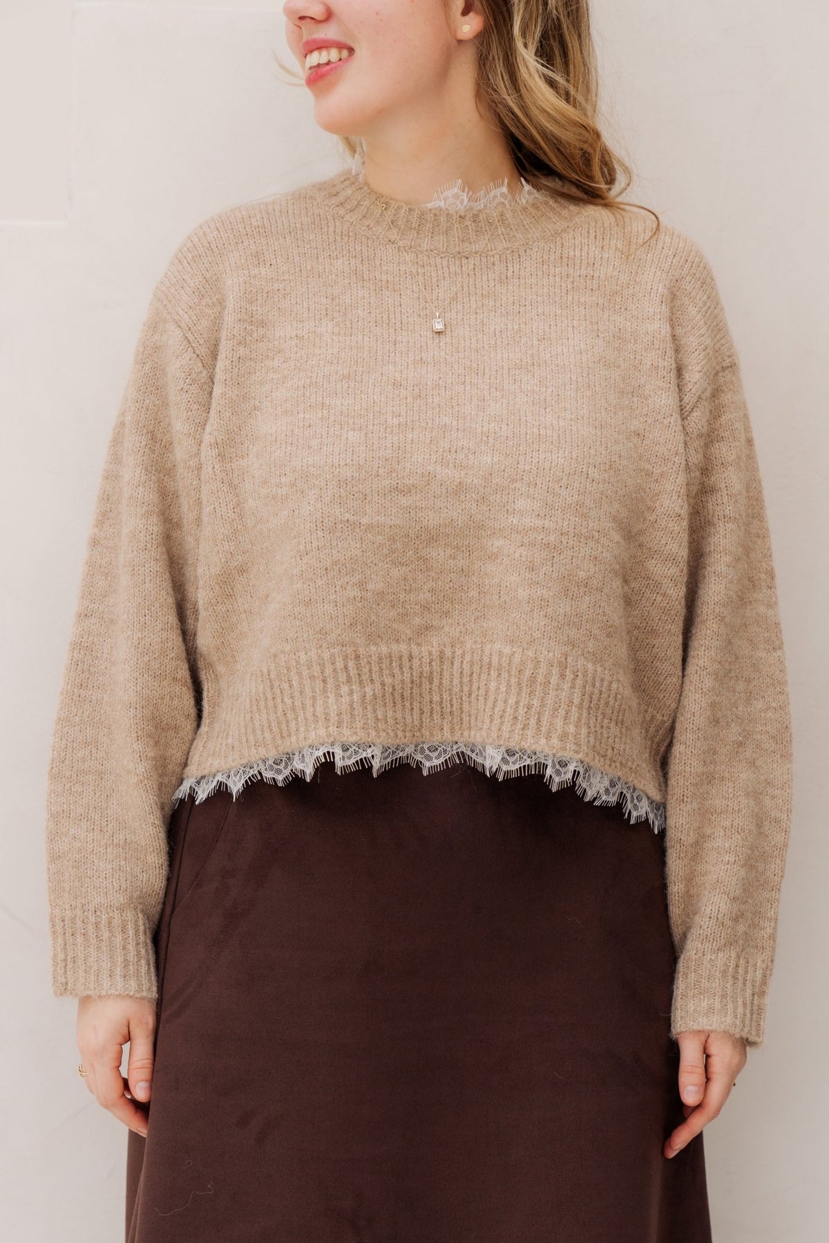 Caia sweater beige - Bij Keesje - Bij Keesje