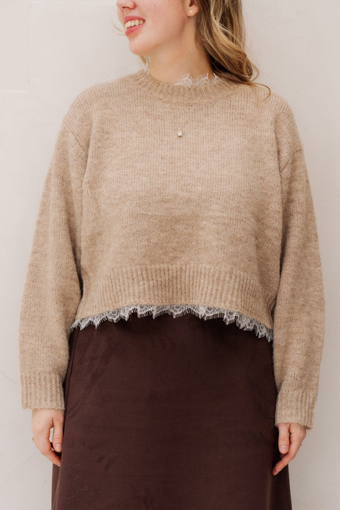 Caia sweater beige - Bij Keesje - Bij Keesje