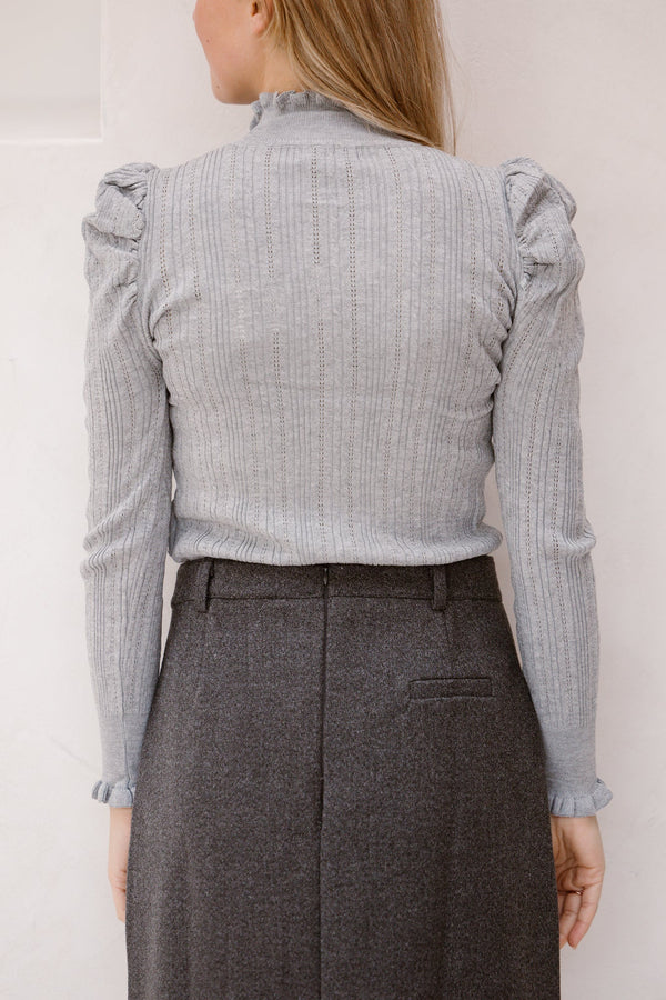 Caith gehaakte top grijs - Bij Keesje - Bij Keesje