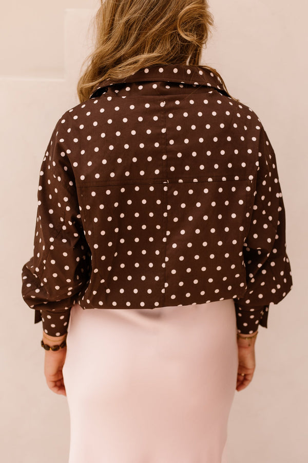 Callisa dot jacket brown - Bij Keesje - Neo Noir - Jas