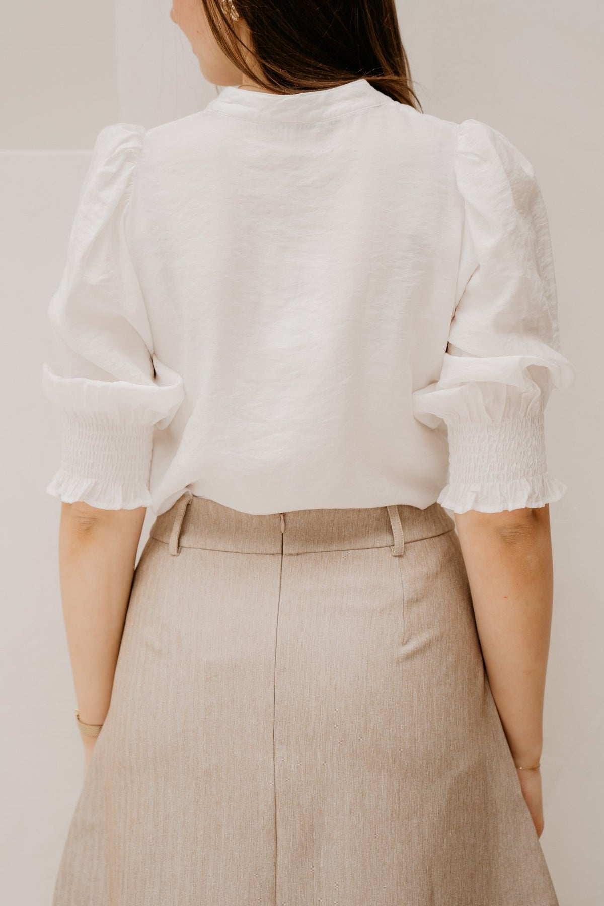 CallumCC Lace Puff V - Shirt White - Bij Keesje - Co'couture - top