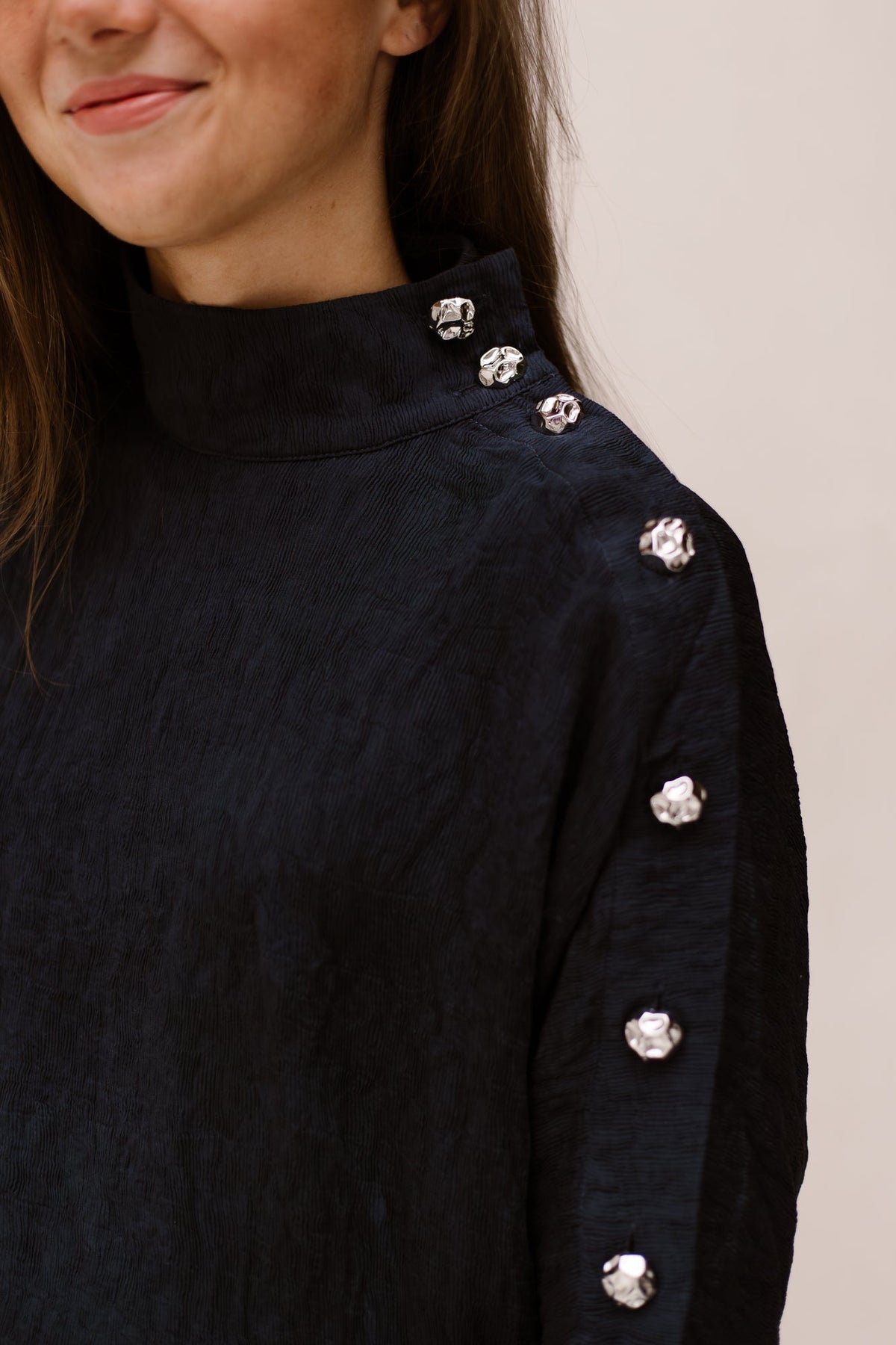 CamelloCC button blouse navy - Bij Keesje - Co'couture - Blouse