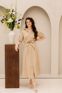 Cammello beige camel dress B117 - Bij Keesje - Rinascimento - Jurk