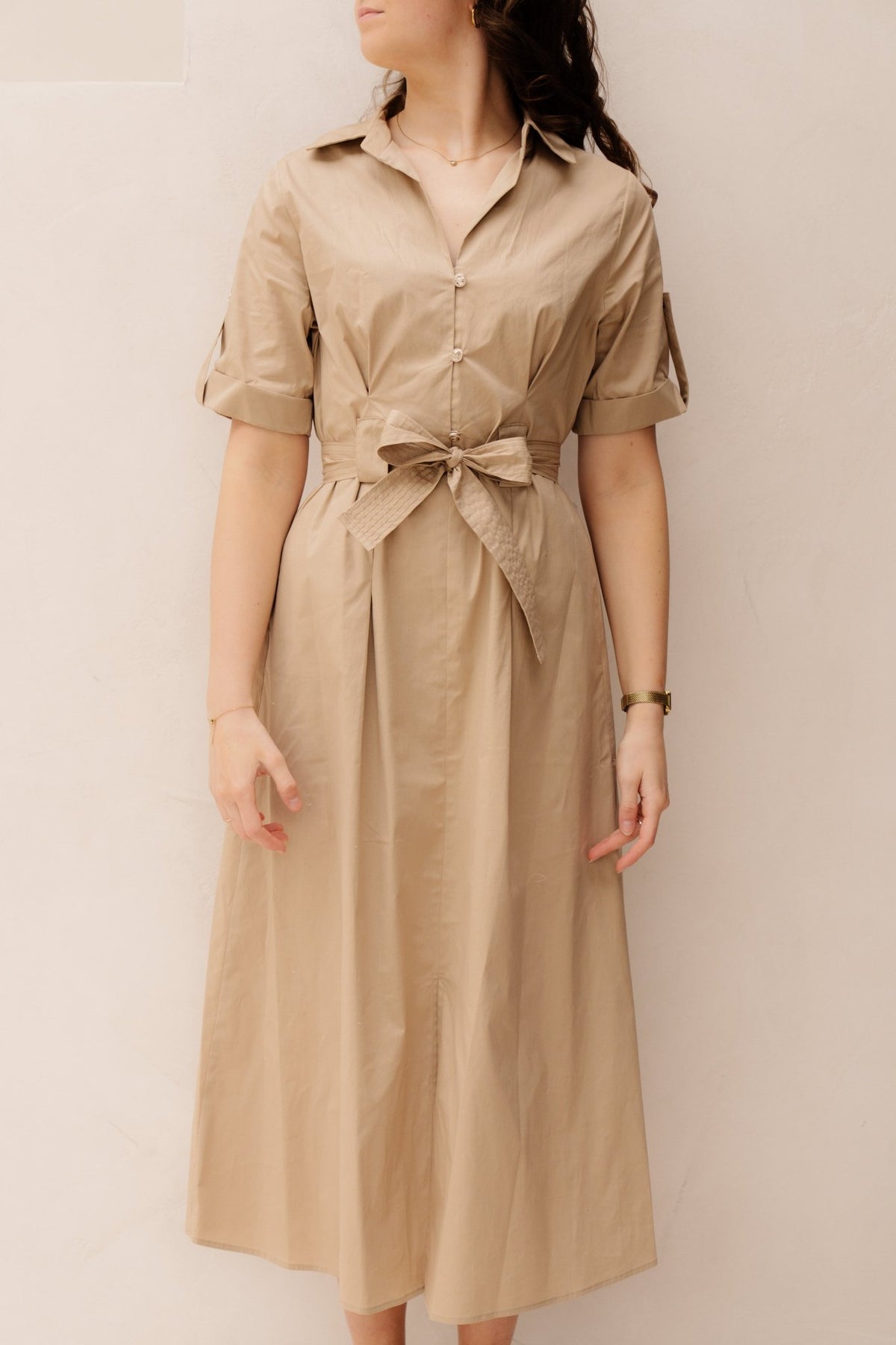 Cammello beige camel dress B117 - Bij Keesje - Rinascimento - Jurk