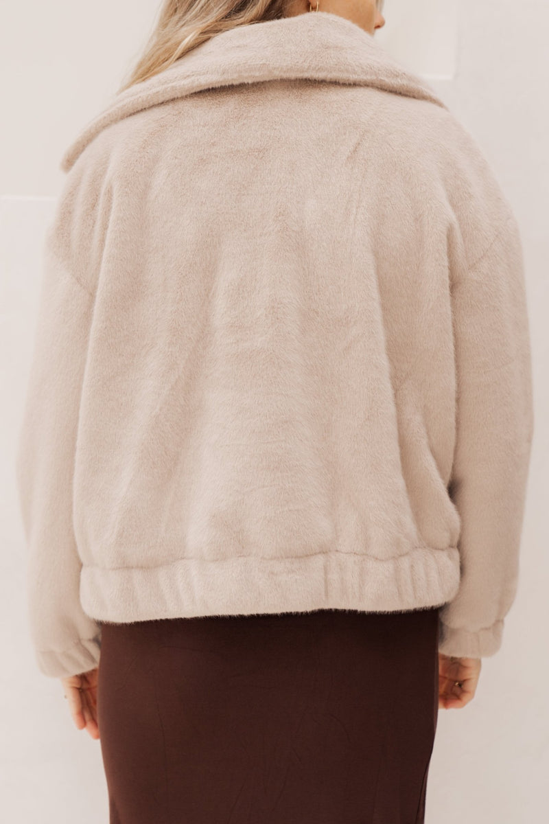 Candice jacket fur beige - Bij Keesje - Bij Keesje