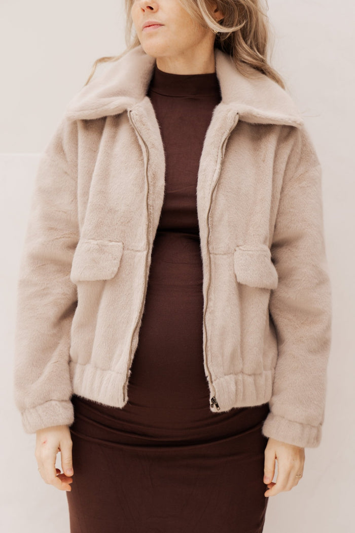 Candice jacket fur beige - Bij Keesje - Bij Keesje