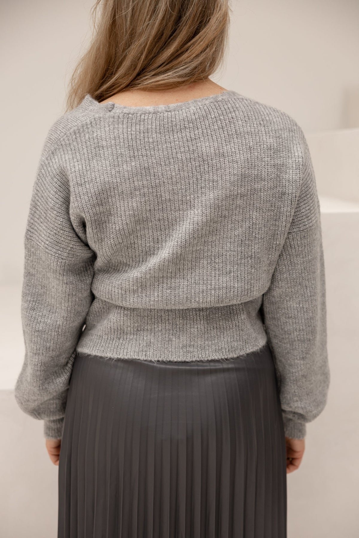 Cardigan bow leninona grey - Bij Keesje