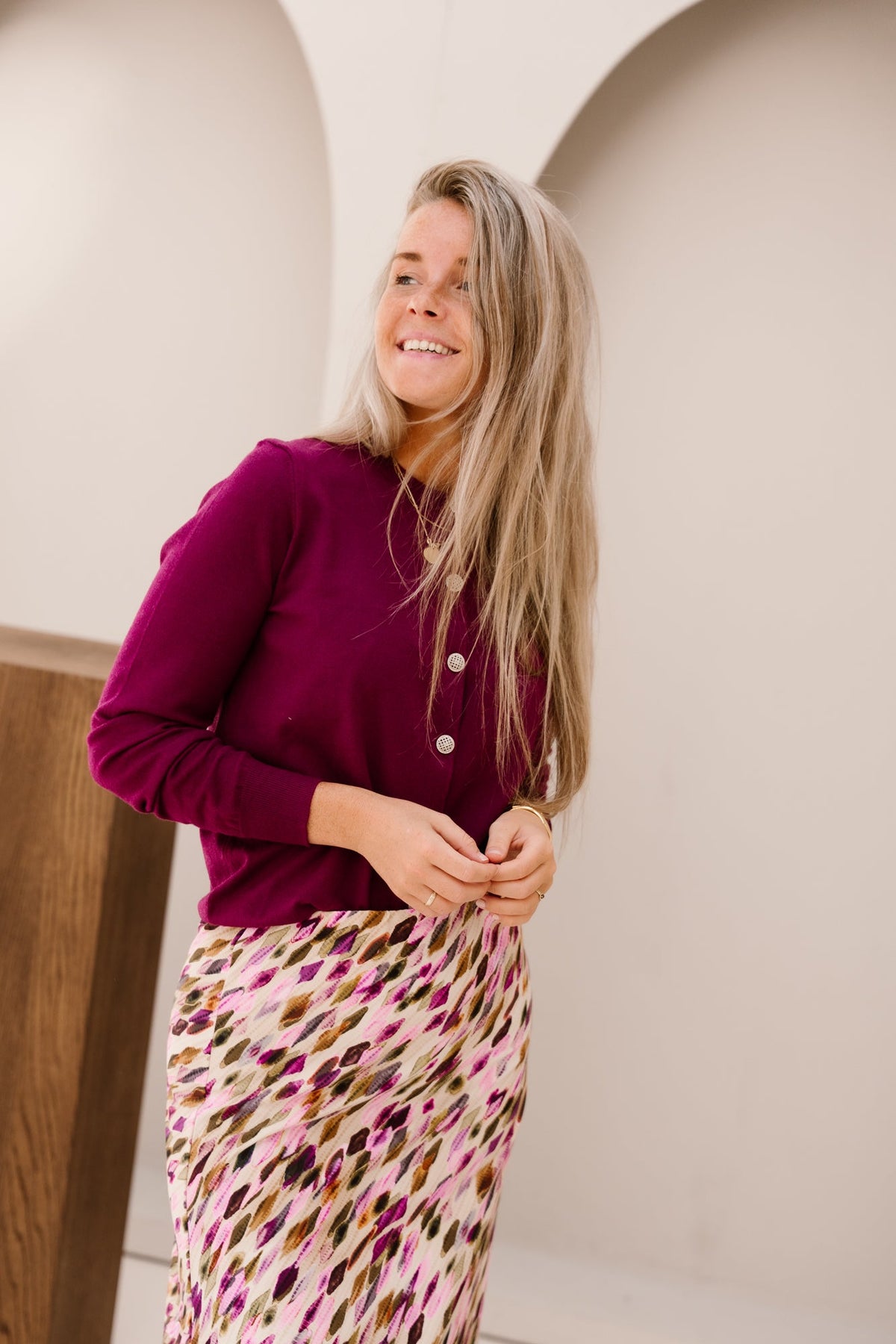 Cardigan magenta - 202903 - Bij Keesje - mi piace - vest