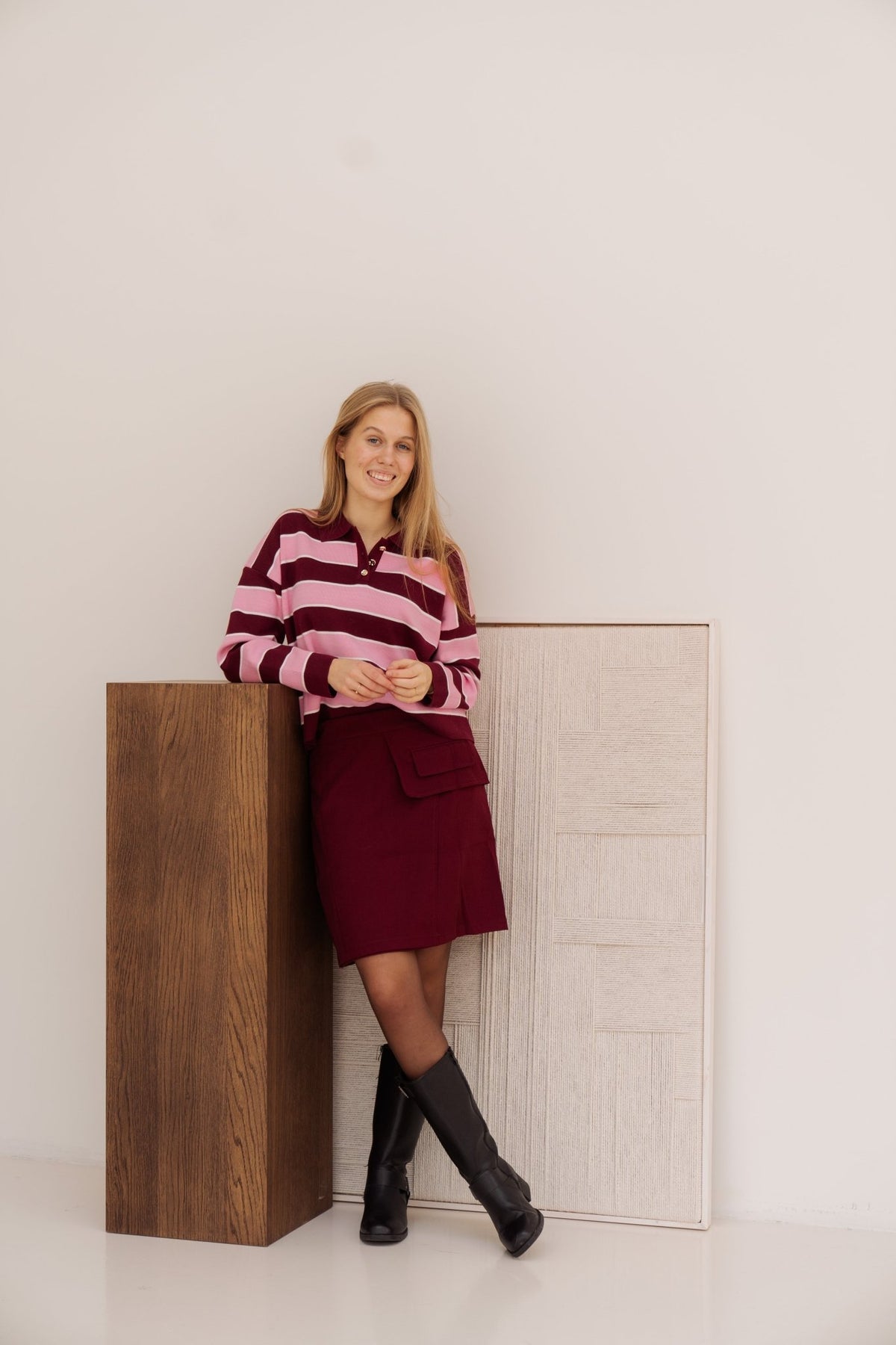 Carlijn polo sweater pink - Bij Keesje - Bij Keesje