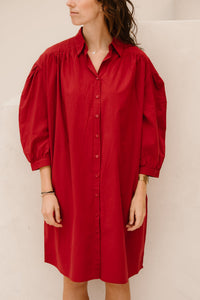 Carmen blouse dress bordeaux - Bij Keesje - Bij Keesje