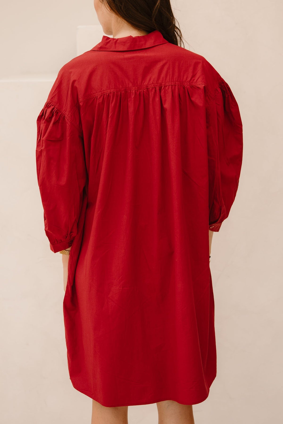 Carmen blouse dress bordeaux - Bij Keesje - Bij Keesje