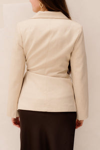 Carmia melange tie blazer beige melange - Bij Keesje - Neo Noir - Blazer