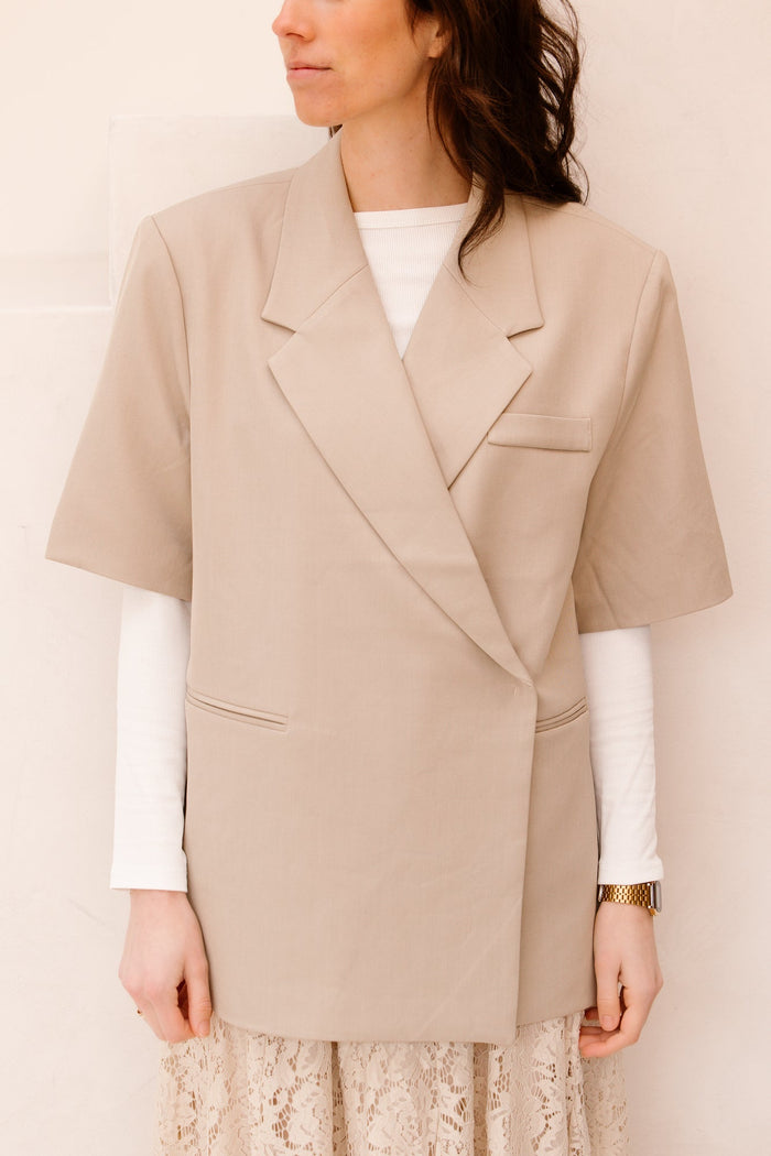 Carofien blazer taupe - Bij Keesje - Bij Keesje