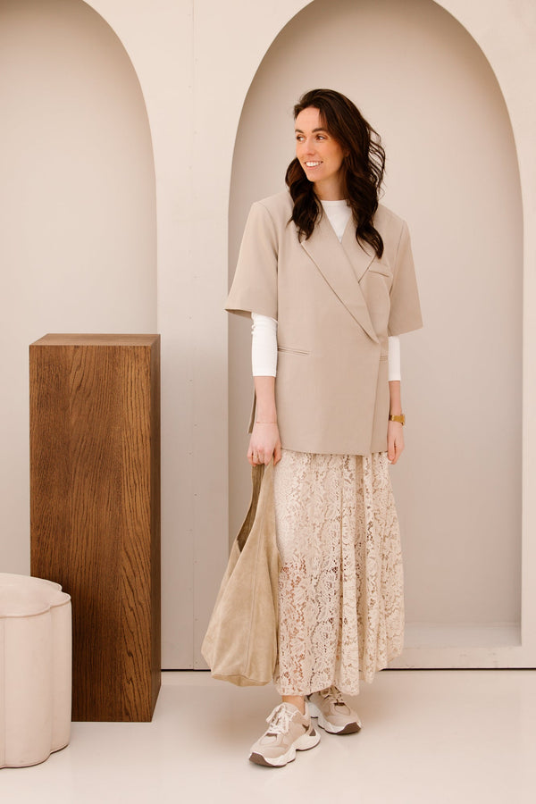 Carofien blazer taupe - Bij Keesje - Bij Keesje