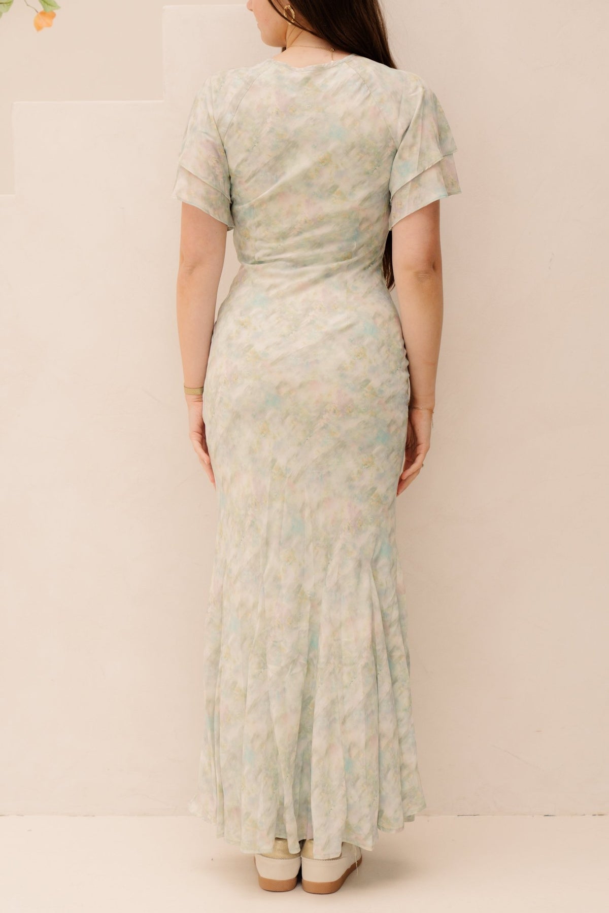 Celesse print chiffon dress light green - Bij Keesje - Neo Noir - Jurk