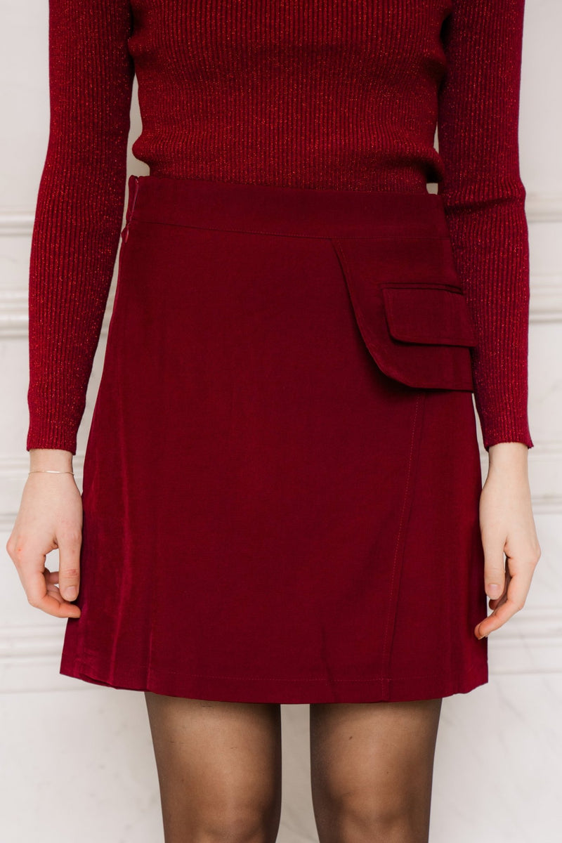 Celine deep bordeaux skirt - Bij Keesje - Bij Keesje