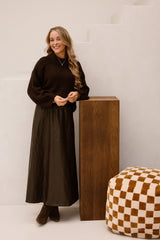 Celine leather skirt brown