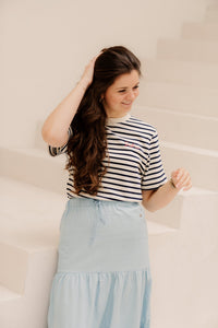 Celine T-Shirt Stripe Navy - Bij Keesje - Elvira - Top