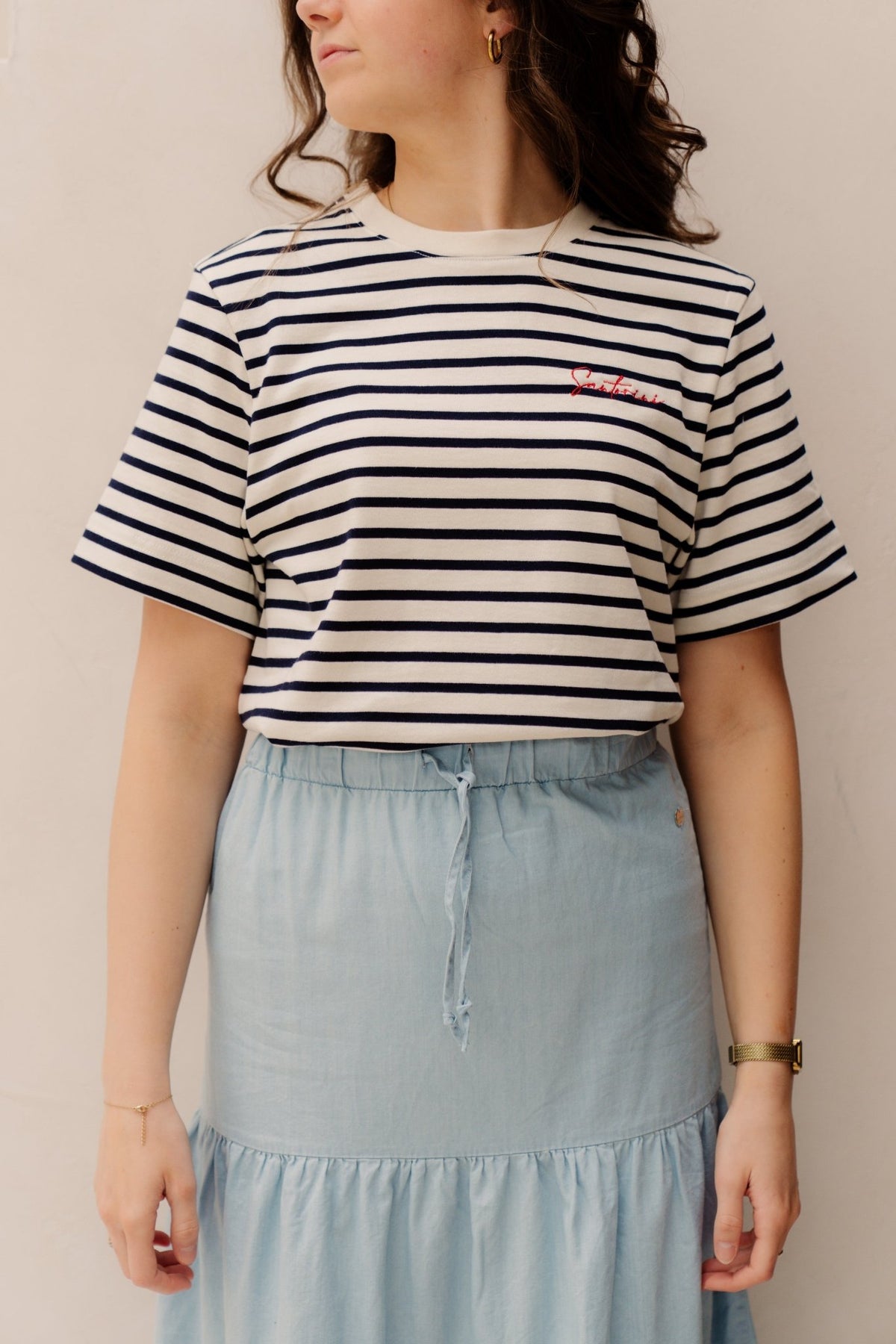 Celine T-Shirt Stripe Navy - Bij Keesje - Elvira - Top